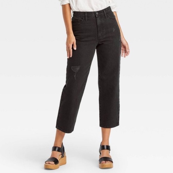 Universal Thread Denim - Women's High-Rise Vintage Straight Jeans - Universal Thread Black 2/26